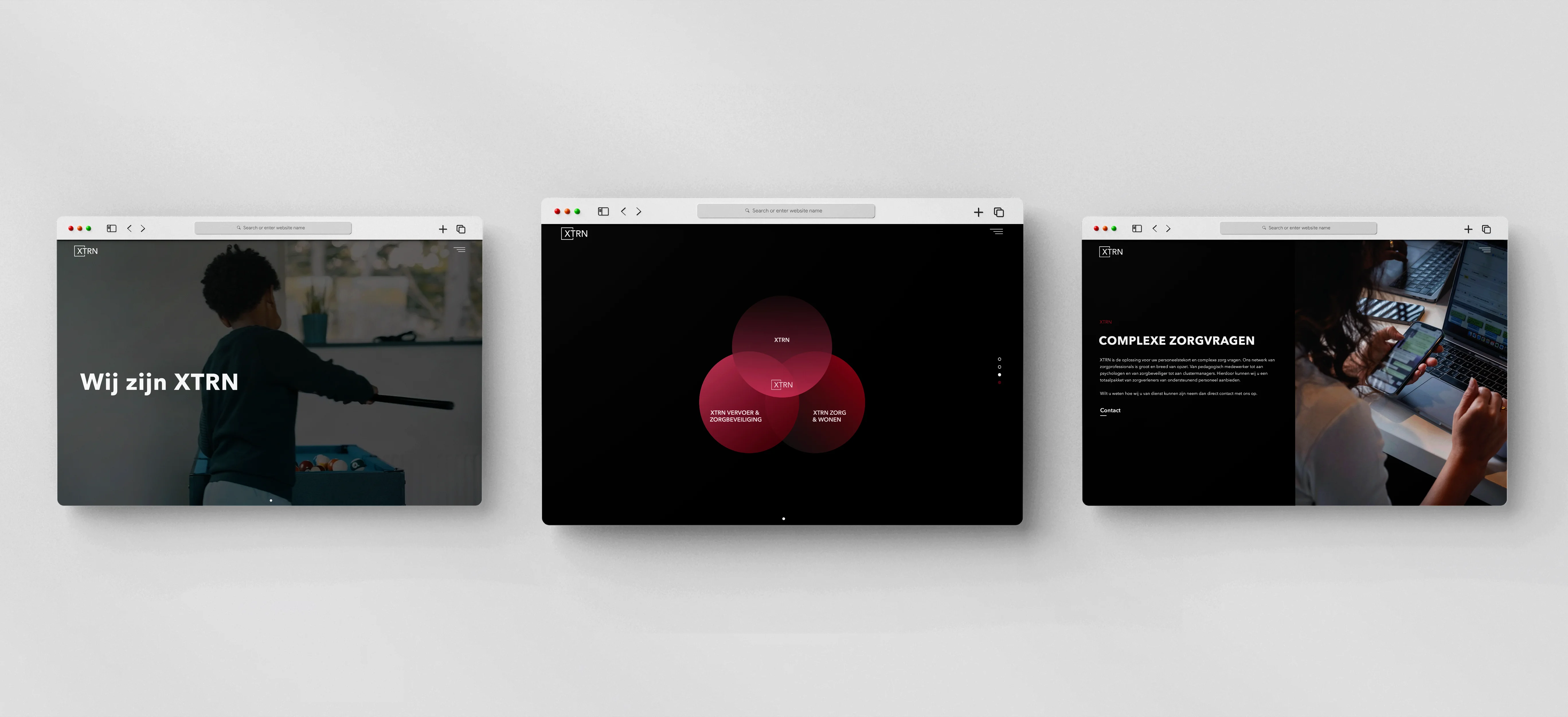 Redesign XTRN in three different browsers